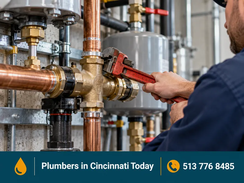 Commercial Plumbing: close-up of work by a licensed plumber in Cincinnati, OH