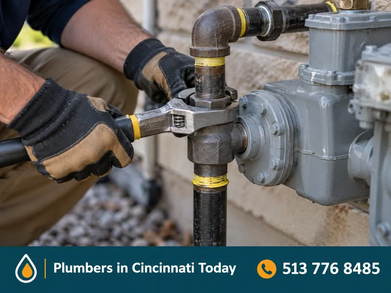 Gas Line Repair & Installation: close-up of work by a licensed plumber in Cincinnati, OH