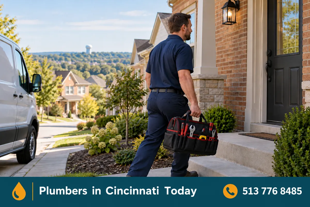 Licensed plumber arriving at a home in Florence, KY