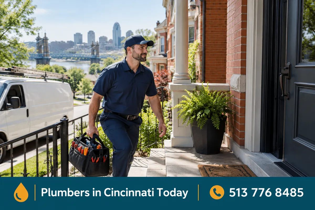 Licensed plumber arriving at a home in Northern Kentucky