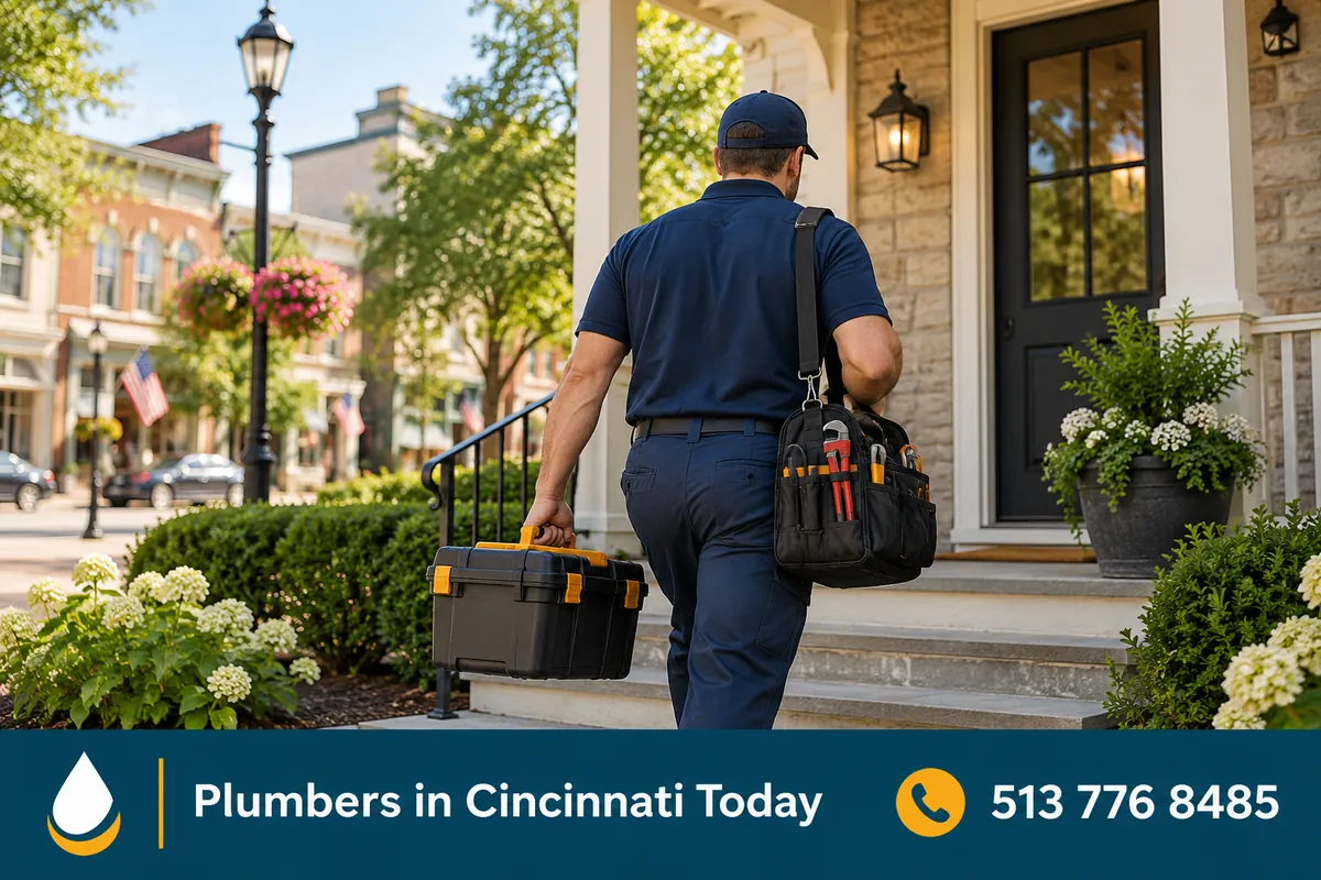 Licensed plumber arriving at a home in Springboro, OH