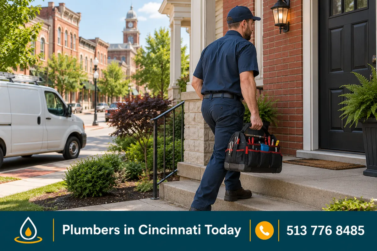 Licensed plumber arriving at a home in Middletown, OH