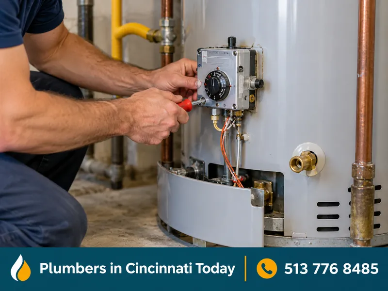 Water Heater Repair & Replacement: close-up of work by a licensed plumber in Cincinnati, OH